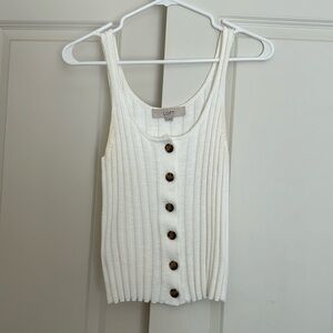 Loft ribbed sweater tank- white